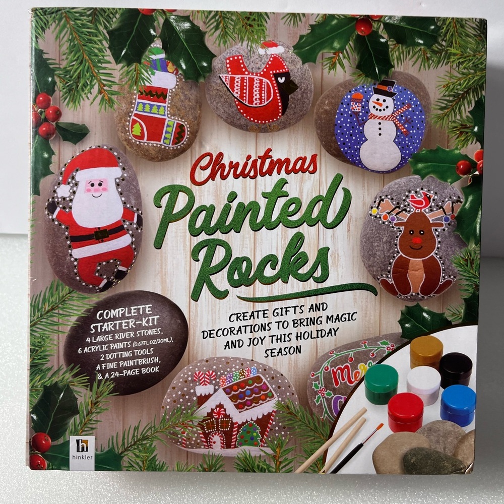 Holiday Painted Rocks Kit - Red, Green, White